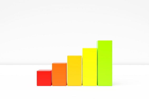 3d illustration of a bright instrument panel depicting values from normal to critical values in different colors on a black background