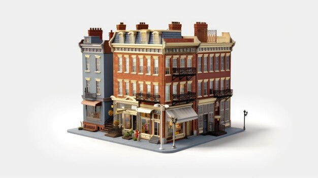 3d illustration building