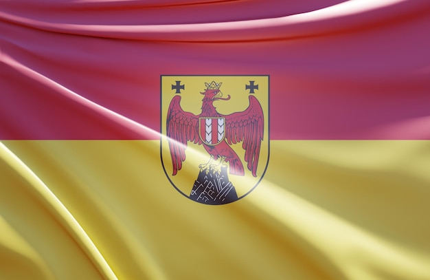 3d illustration of burgenland flag on wavy fabric