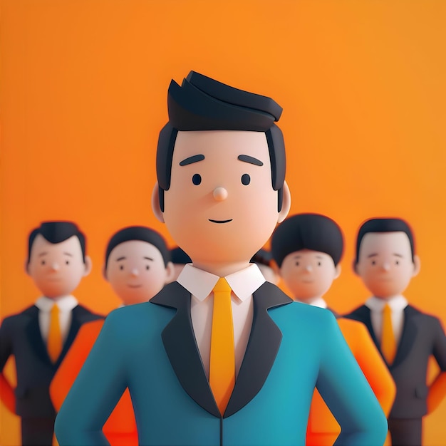 3D Illustration Of A Businessman Standing In Front Of A Group Of People