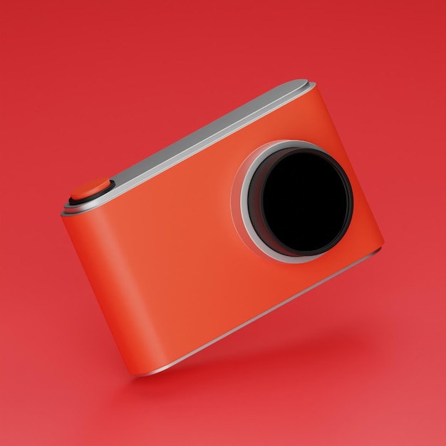 3d illustration camera colorful background simple minimalist