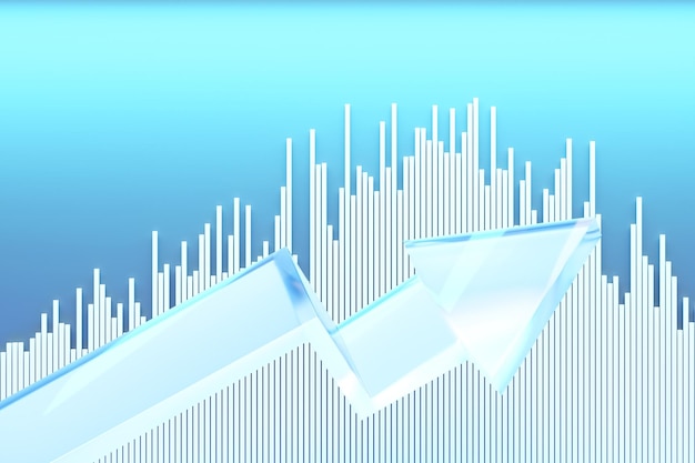 3d illustration Candle stick graph of investment trading in the stock market bullish point bearish point design trend graphic