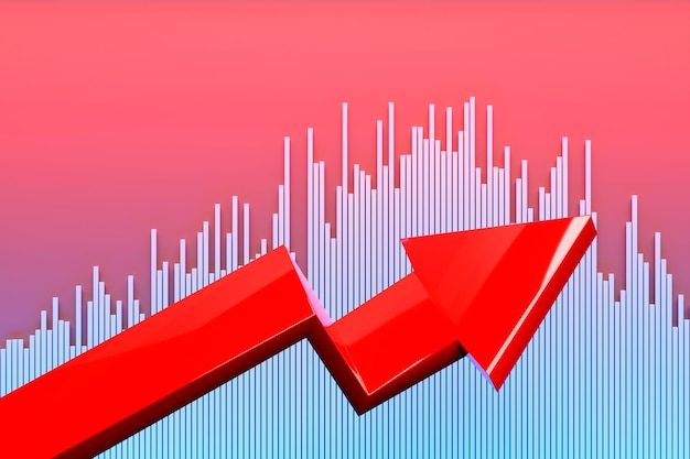 3d illustration Candle stick graph of investment trading in the stock market bullish point bearish point design trend graphic