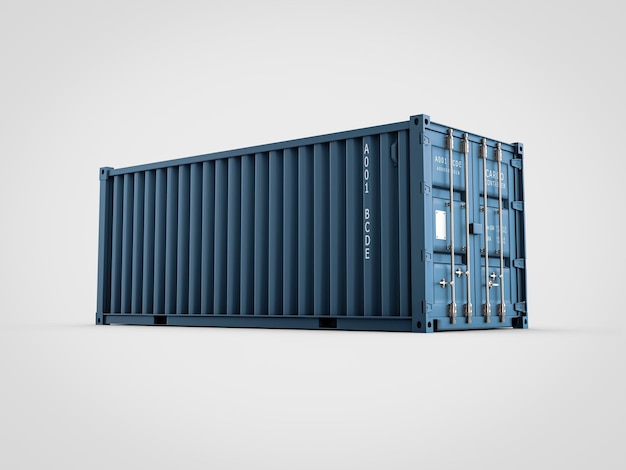 3d Illustration of cargo container or shipping container for logistics and transportation, clipping path included.