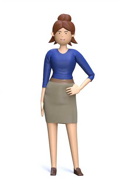 3d illustration cartoon standing gesture