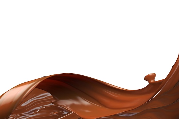 3d illustration of chocolate splash on white background with clipping path