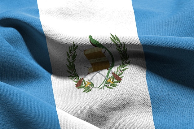 3D illustration closeup flag of Guatemala