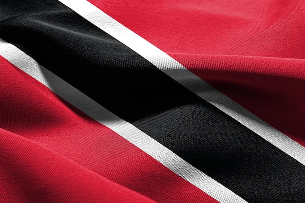 3D illustration closeup flag of Trinidad and Tobago