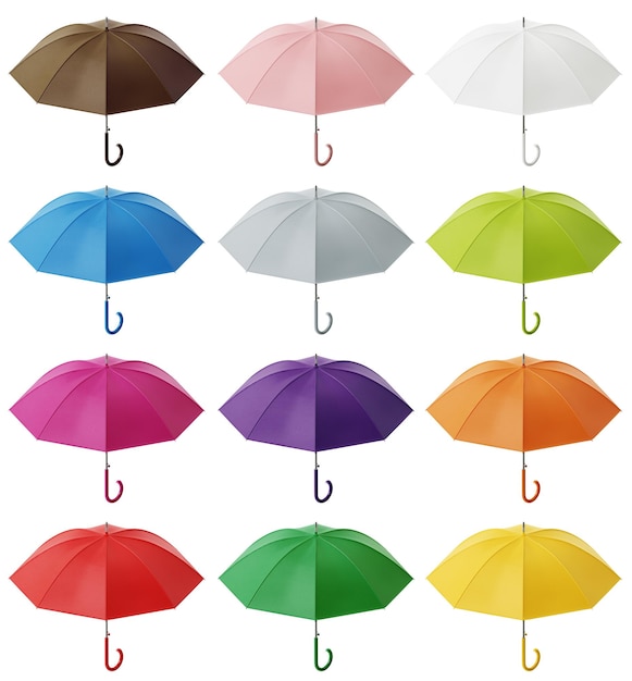 3D illustration Colored umbrella isolated on white background