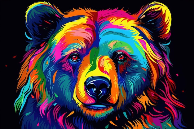 3d illustration colourfull bear