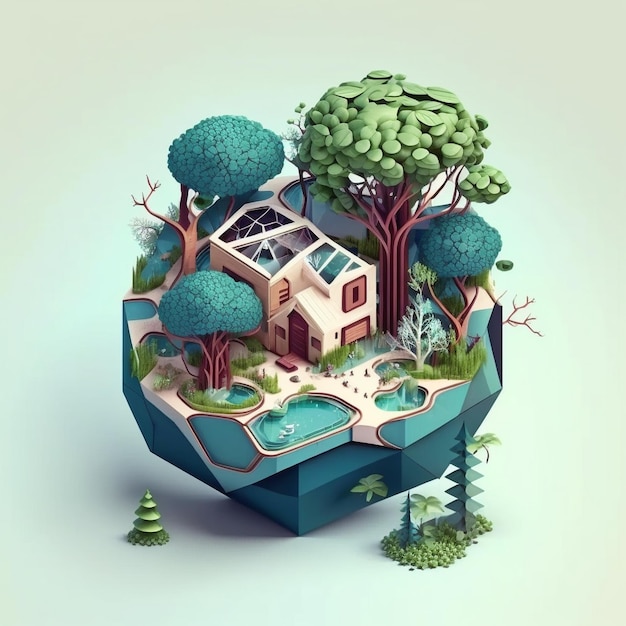 3d illustration of concept ecology