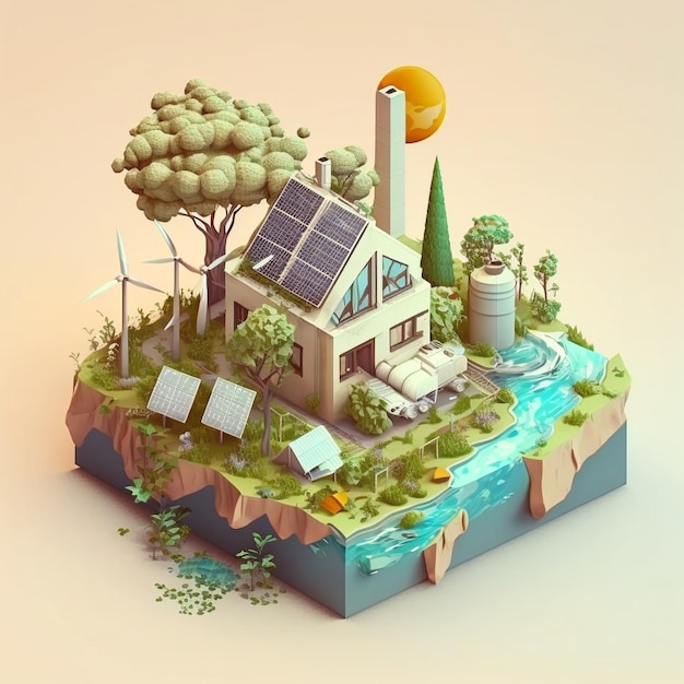 3d illustration of concept ecology