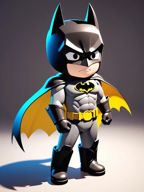 A 3d illustration cute Batman cartoon illustration