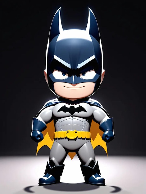 A 3d illustration cute Batman cartoon illustration