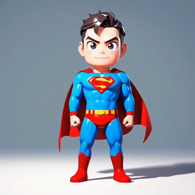 A 3d illustration cute Superman cartoon illustration