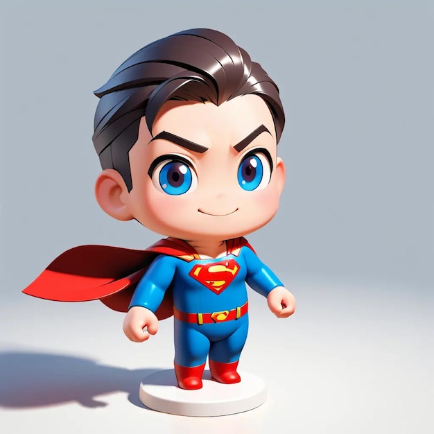 A 3d illustration cute Superman cartoon illustration