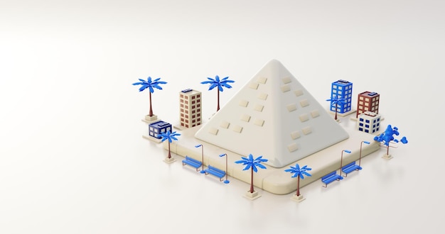 3d illustration Egypt and pyramid as landmark background