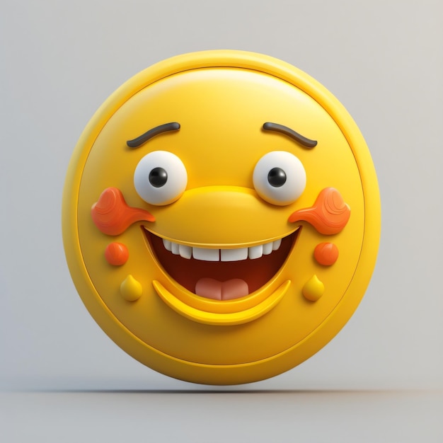 3d illustration of emoji icon smile