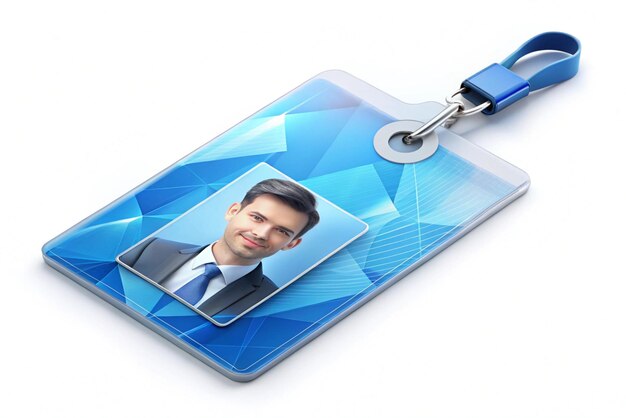 Photo 3d illustration of employee id card individual id card for student and employee abstract