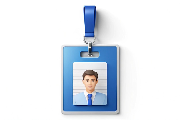 Photo 3d illustration of employee id card individual id card for student and employee abstract