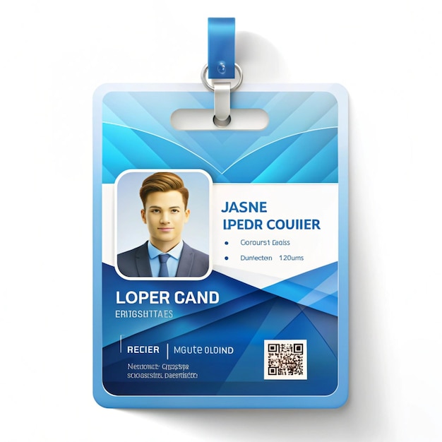 Photo 3d illustration of employee id card individual id card for student and employee abstract