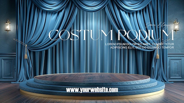 Photo 3d illustration empty podium with abstact background very realistic front view mock up