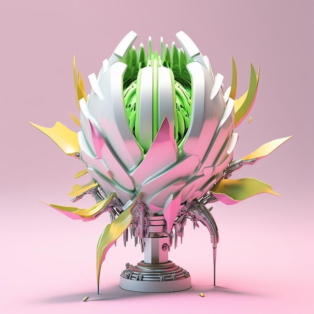 A 3d illustration of a flower with the word flower on it