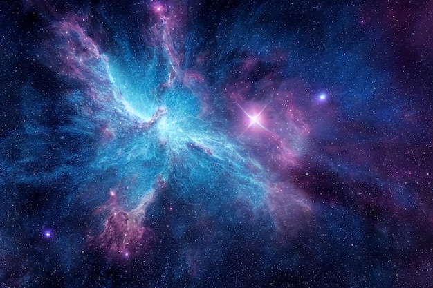 3d illustration of galaxy and cosmos space in bright majestic stars