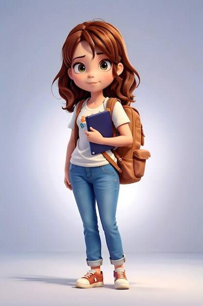 3D illustration girl character