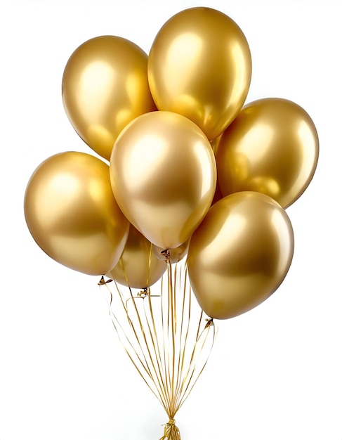 3d illustration of golden ballons