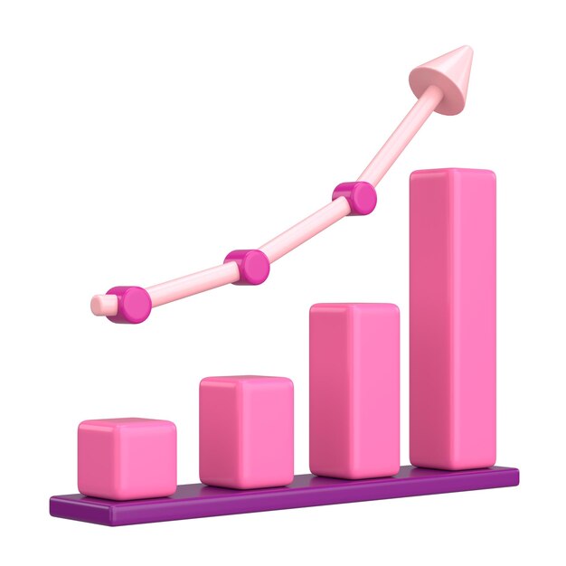 Photo 3d illustration of a growth chart