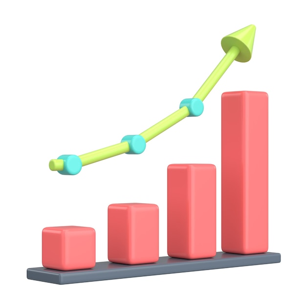 Photo 3d illustration of a growth chart