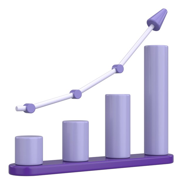 Photo 3d illustration of a growth chart