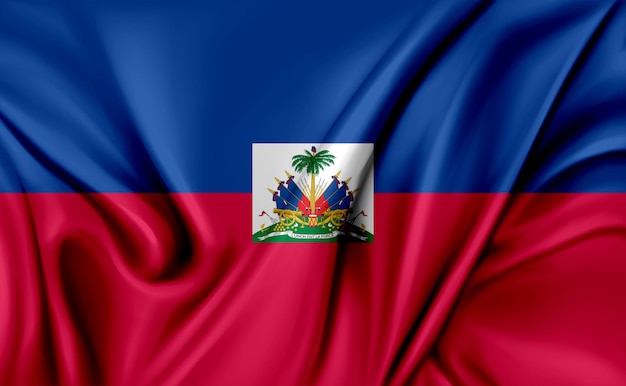 Photo 3d illustration of the haiti flag waving texture