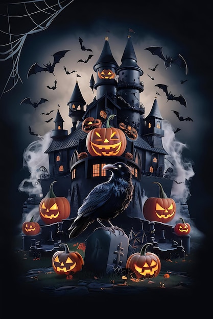 3d illustration of Halloween theme background