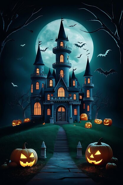 3d illustration of Halloween theme background