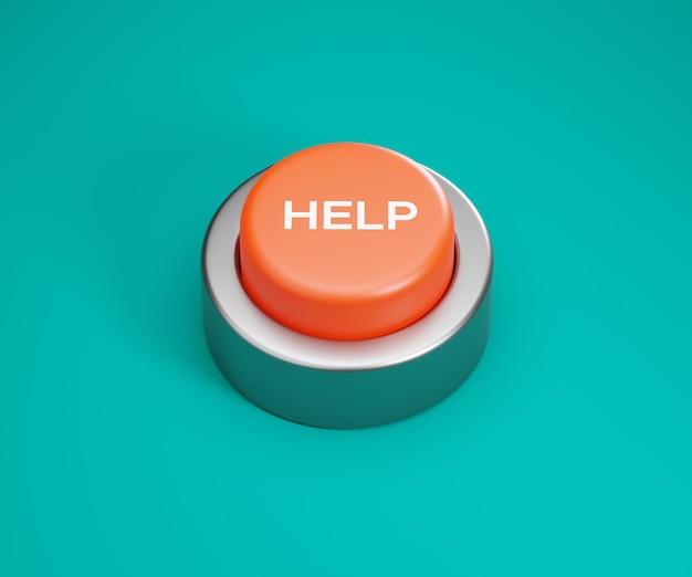 3d illustration of help emergency button