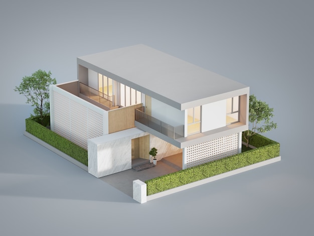 3d illustration high angle view of residential building