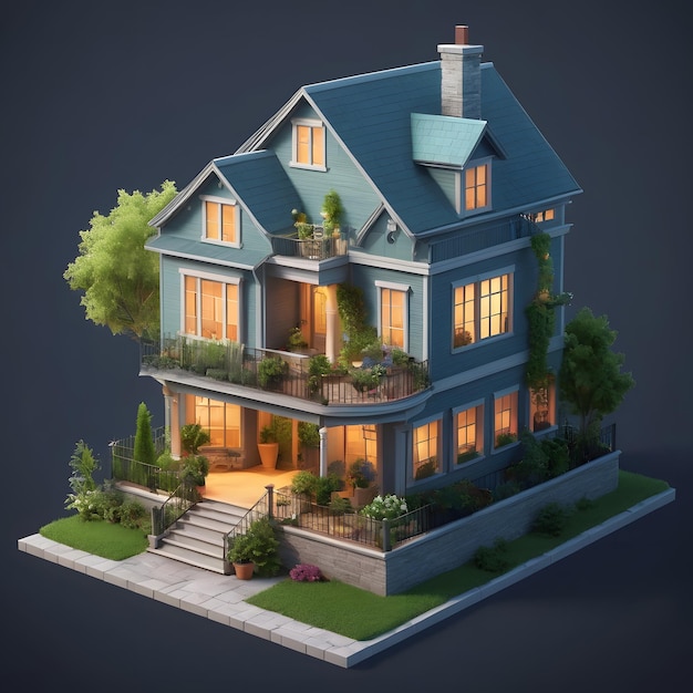 3D illustration house image