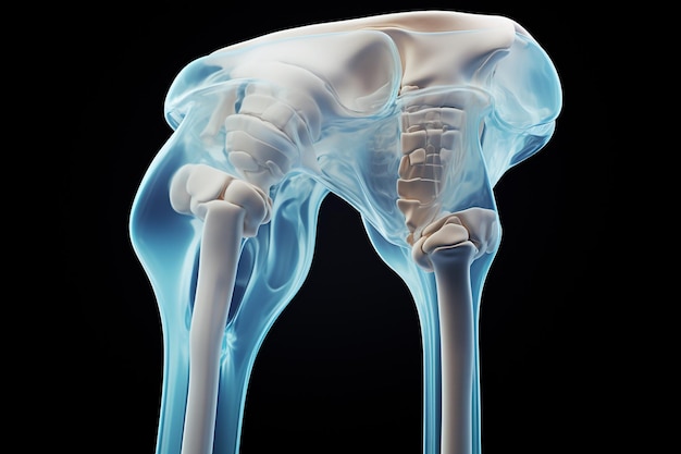 3d illustration of human knee bones