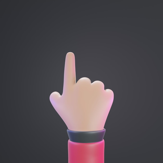 3d Illustration Index Finger Hand Gesture