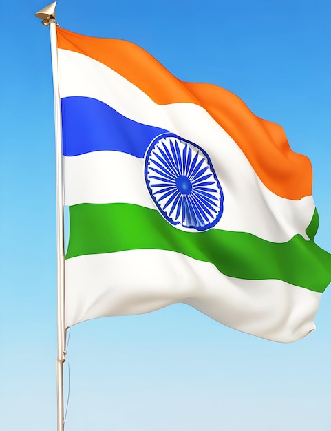 3d illustration of the india flag waving texture