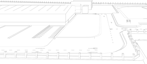 3D illustration of industrial building