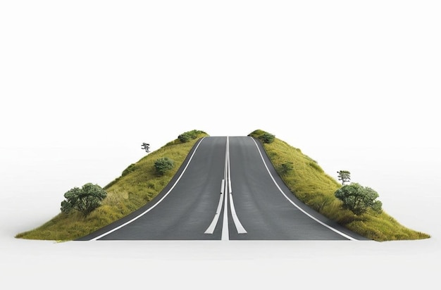 Photo 3d illustration of infinity road design never ending road isolate background