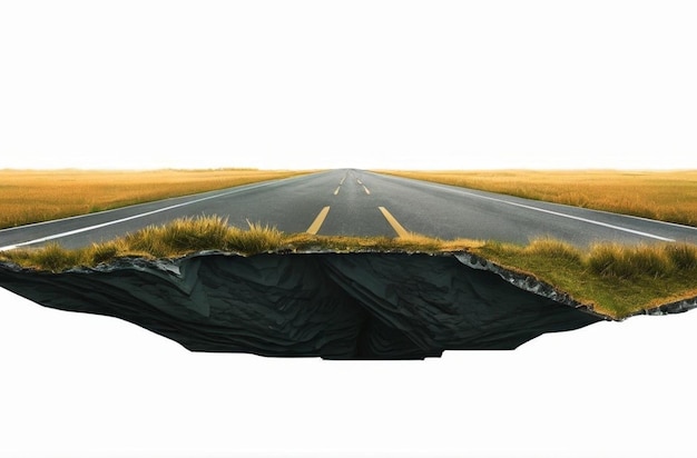 Photo 3d illustration of infinity road design never ending road isolate background