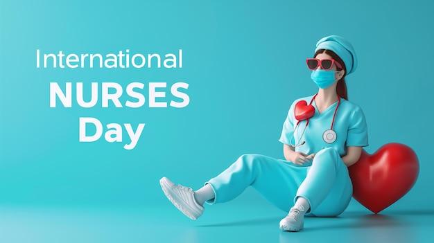 Photo 3d illustration of international nurses day