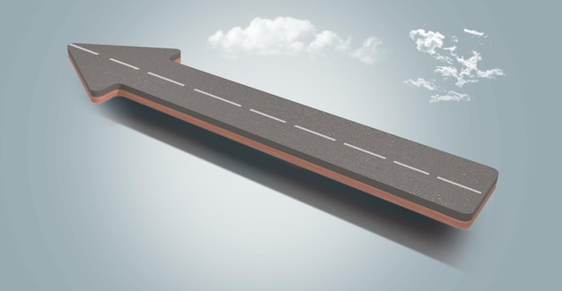 Photo 3d illustration of isometric piece of road with soil section 3d illustration soil and rock ecology