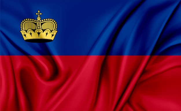 Photo 3d illustration of the liechtenstein flag waving texture