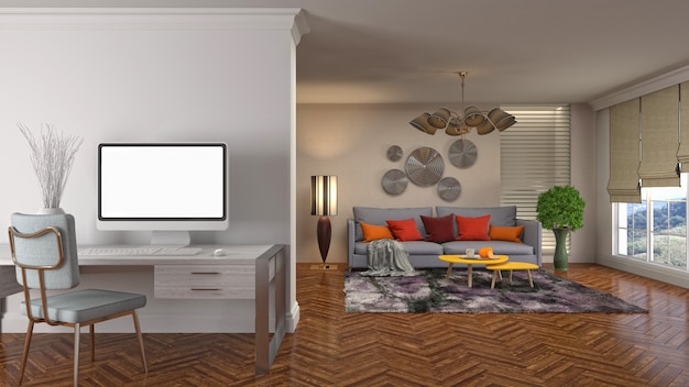 3d illustration of the living room interior