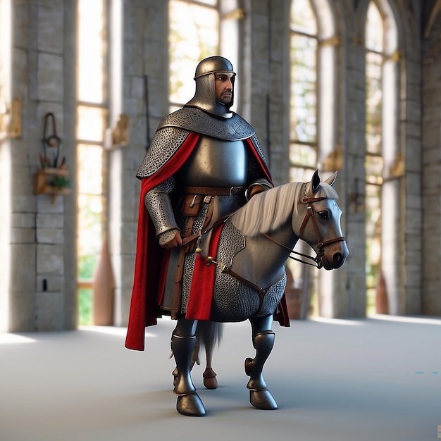 Photo 3d illustration of medieval historical character detailed rendering